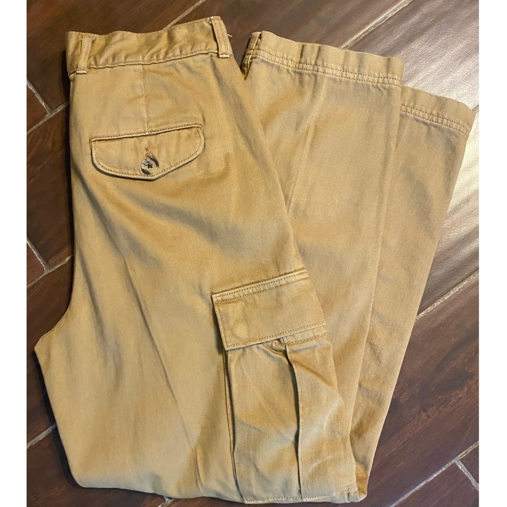 Banana Republic Women's 27/4 Khaki Cargo‎ Pants Regular Pleated Front